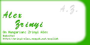 alex zrinyi business card